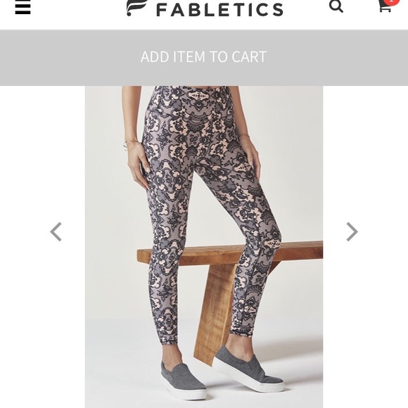 Fabletics Pants - Fabletics pink&black lace leggings 7/8th medium